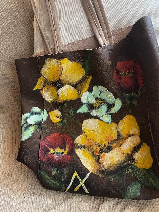 Flowers on bag